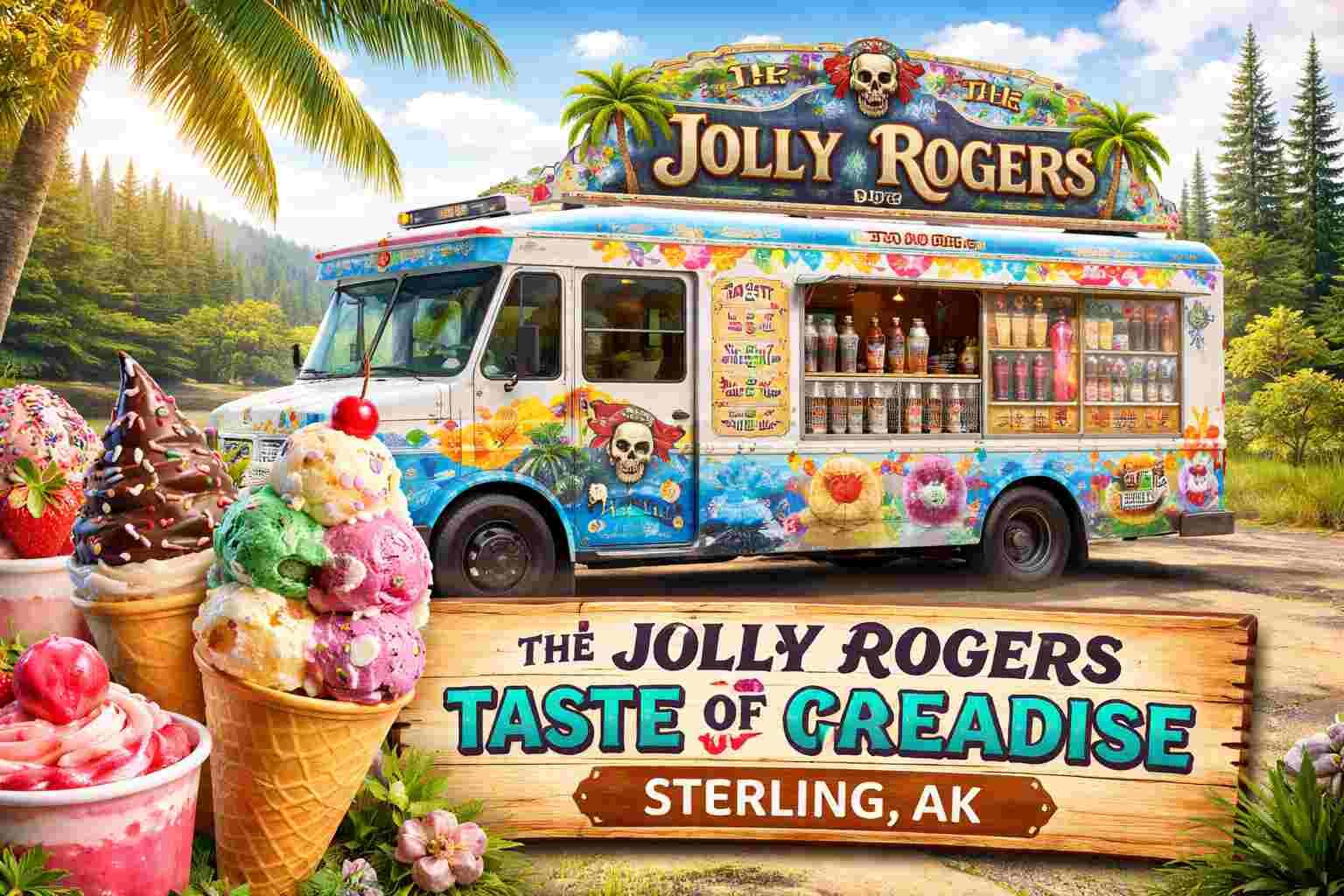 The Jolly Rogers Taste of Paradise Ice Cream Truck Sterling AK